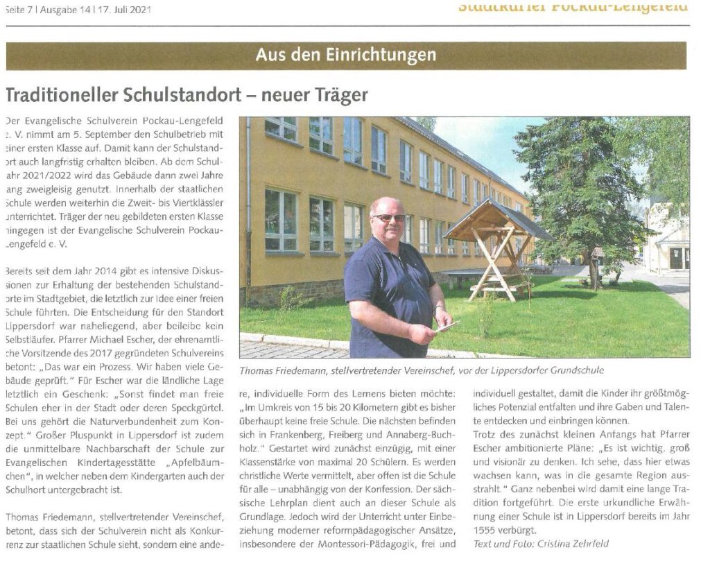 Artikel im Stadtkurier Pockau-Lengefeld